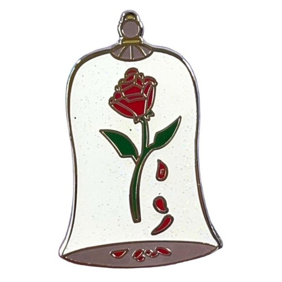 Beauty Beast Rose Lapel Pin Glass Cartoon Brooch Badge Accessories Jewelry Pin - Picture 1 of 5